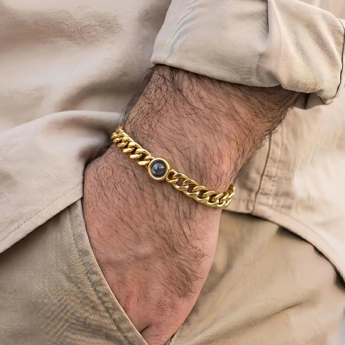 Pulsera personalizada unisex con proyección de foto