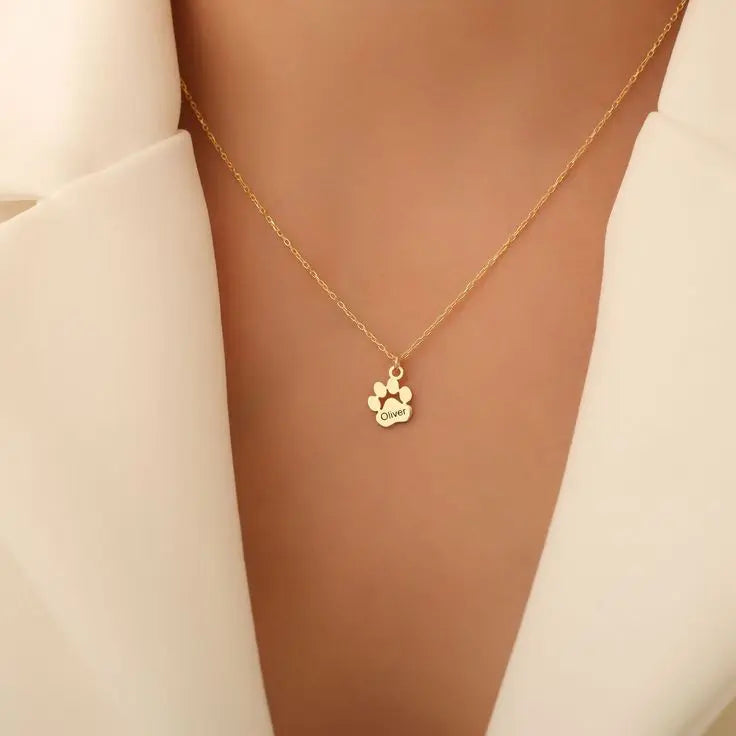 Collar personalizado con nombre y huella