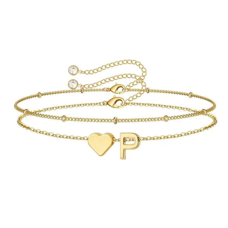 Pulsera de corazón con inicial