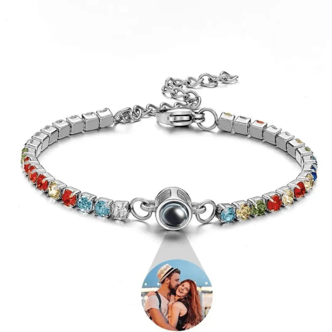 Pulsera de tenis de acero personalizada con foto