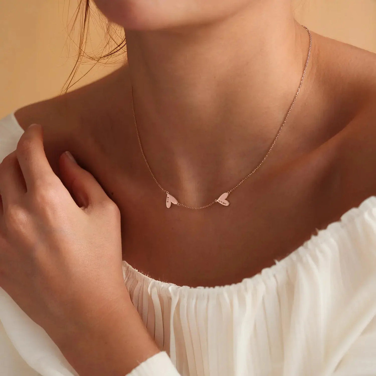 Collar de corazón grabado personalizado