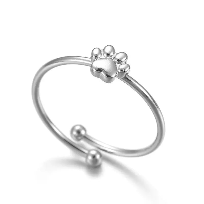 Anillo de huella de acero inoxidable (talla única)