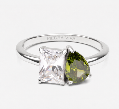 Anillo Toi et Moi con piedra de nacimiento