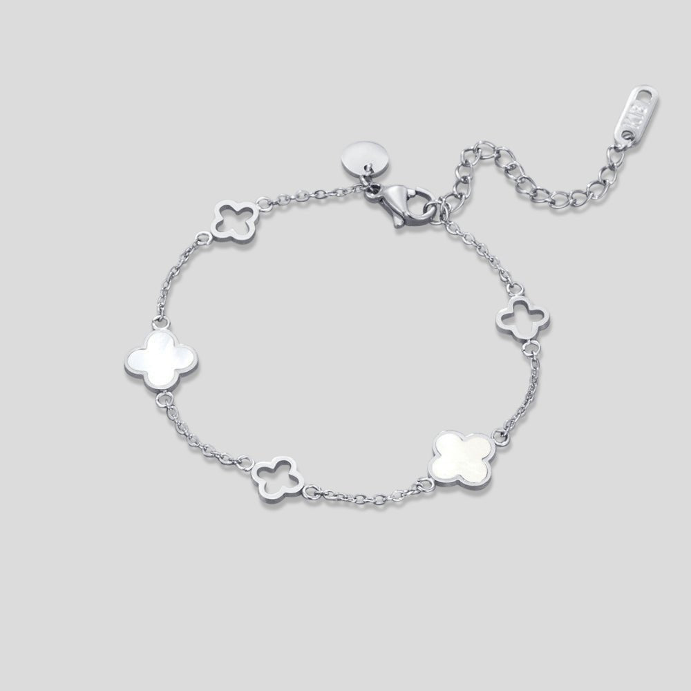 Pulsera Lucia de trébol plateado