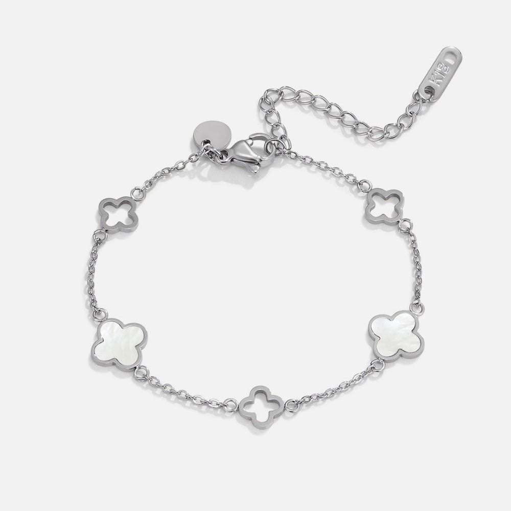 Pulsera Lucia de trébol plateado